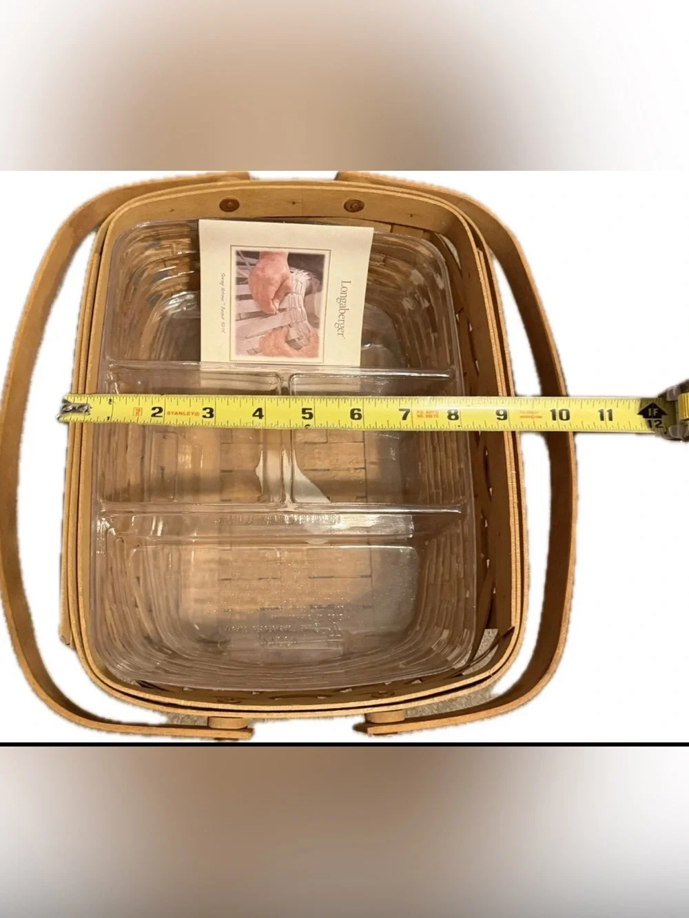 Longaberger 2001 Sewing Notions Basket, Liner, 2 Piece Protector, Brochure & Lid